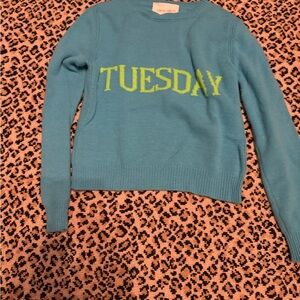 Alberta Ferretti Blue and Yellow Tuesday Sweater- bought in Italy